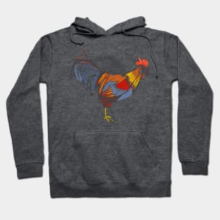 Rooster digital hand drawn illustration Hoodie